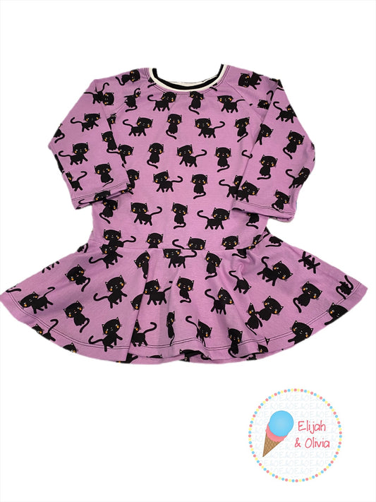 Emily Peplum- Black Kitty Cat