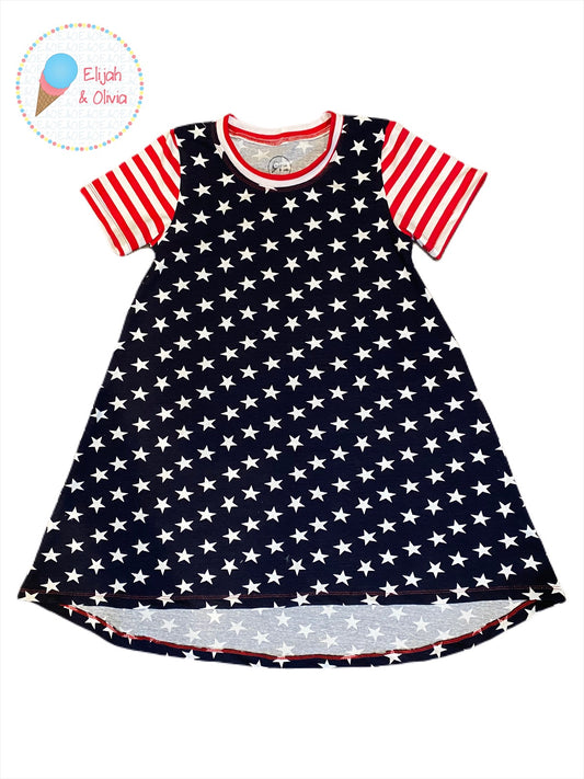 T-Shirt Dress- Stars & Stripes