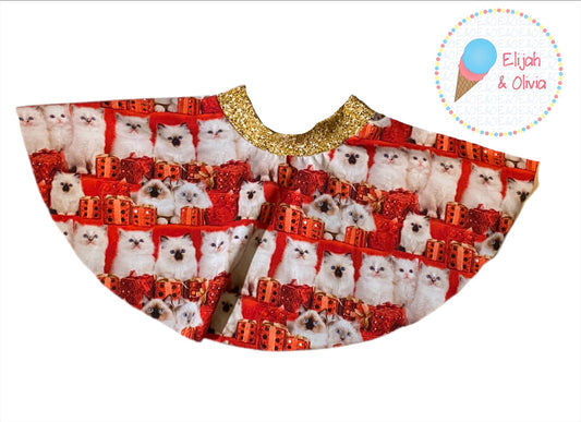 Sienna Twirl Skirt- Christmas Kitties